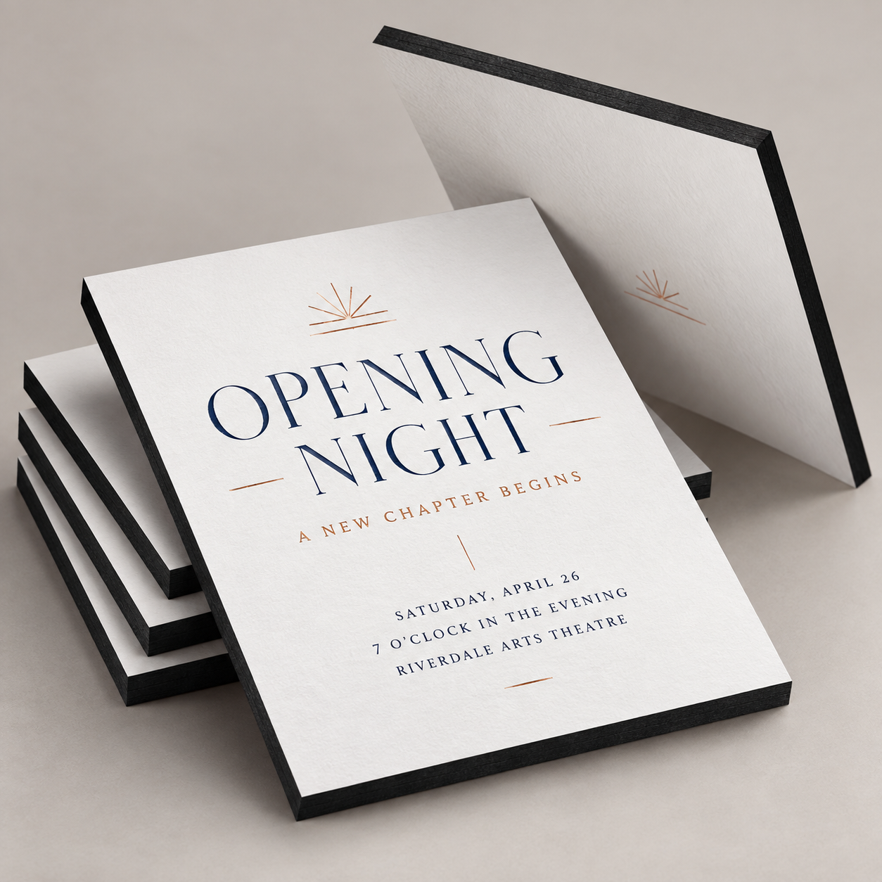 Black Edge Announcement Cards