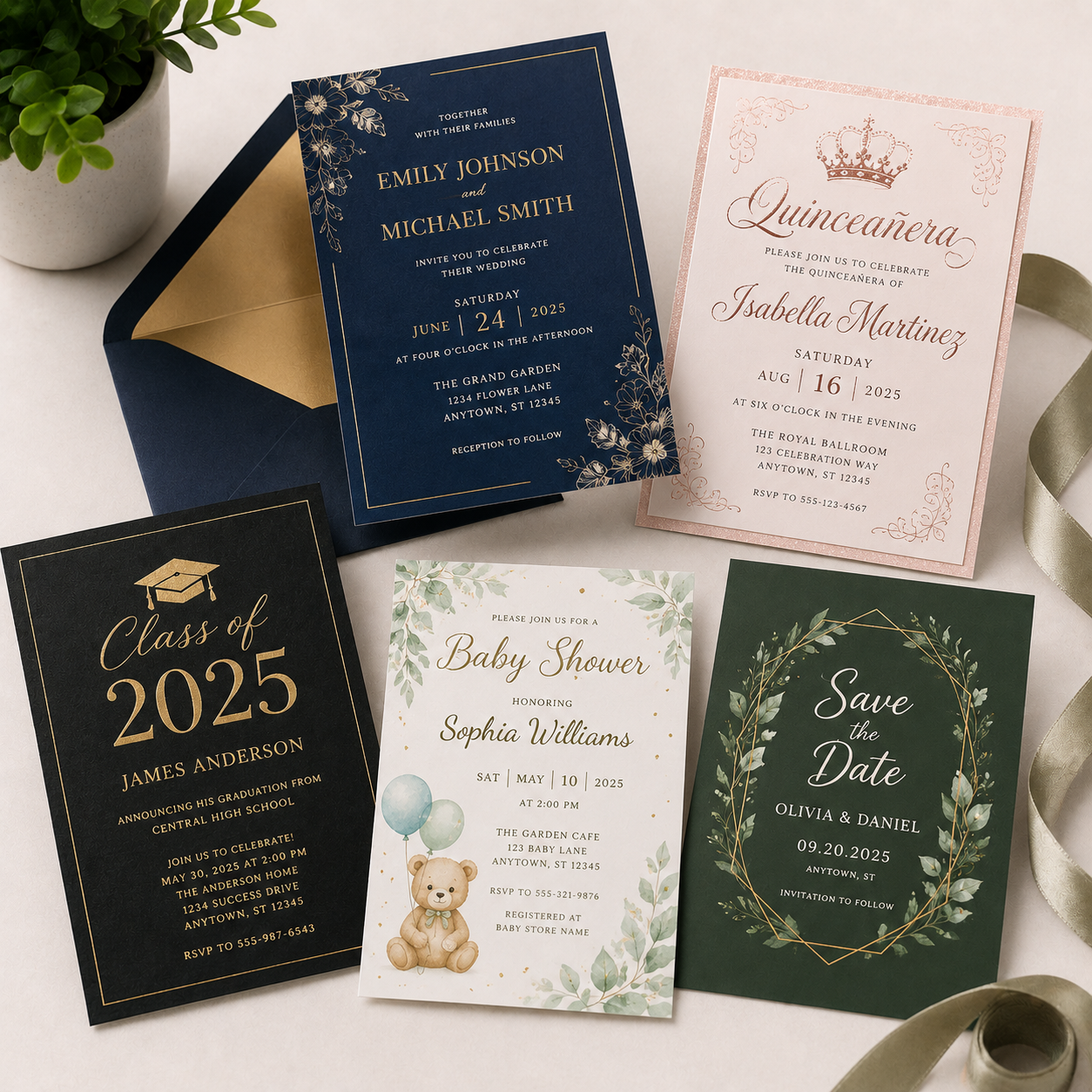 100LB Cover Linen Greeting Cards