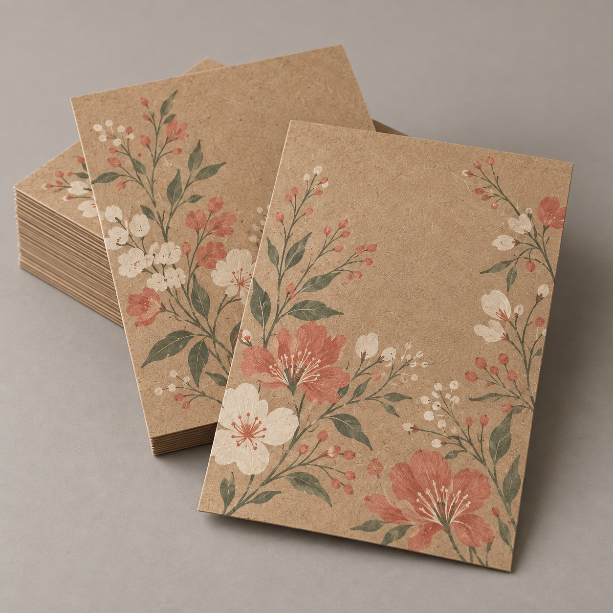 Brown Kraft Announcement Cards